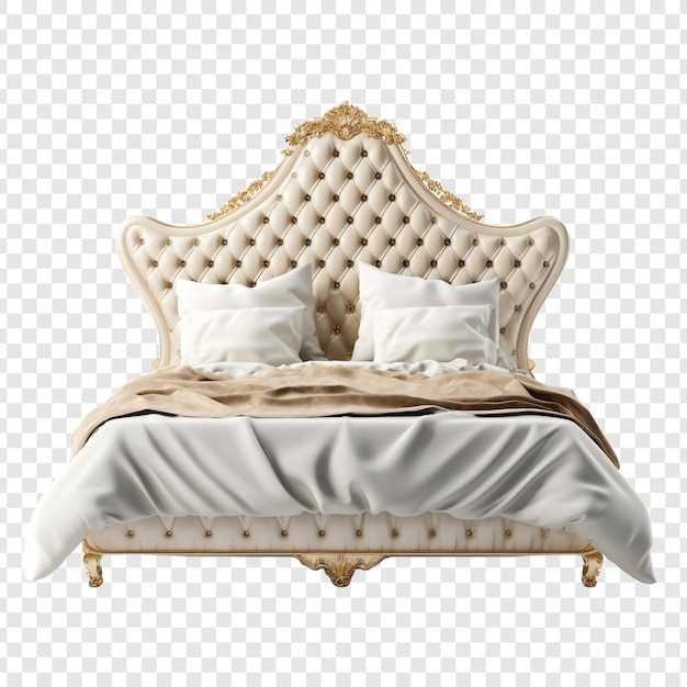 Free PSD luxury bed isolated on transparent background