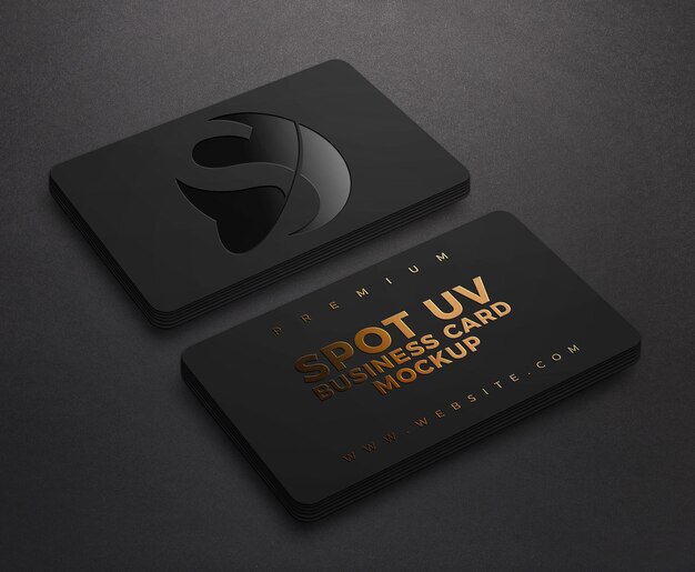 Download Premium Psd Logo Mock Up Uv Spot Printing On Black Paper