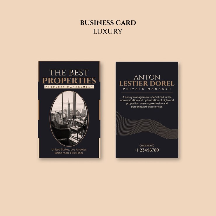 Free PSD luxury business card for property management