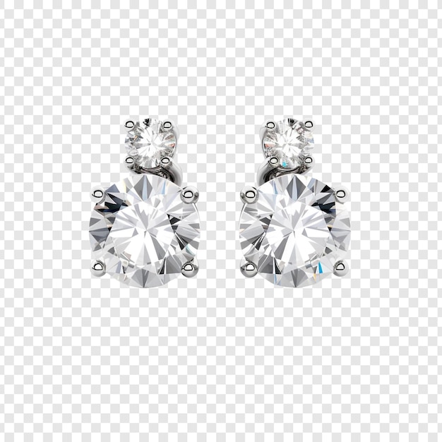 무료 PSD 투명한 배경에 고립된 럭셔리 다이아몬드 귀걸이