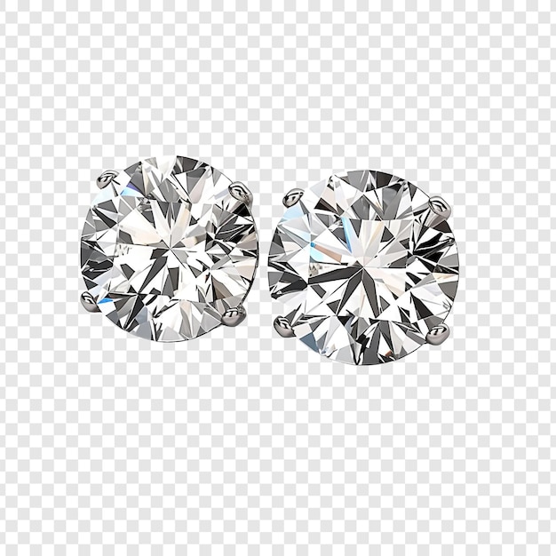 Free PSD luxury diamond earrings png isolated on transparent background