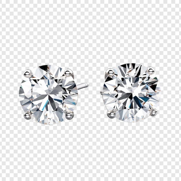 Luxury diamond earrings png isolated on transparent background