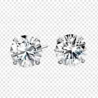 Free PSD luxury diamond earrings png isolated on transparent background