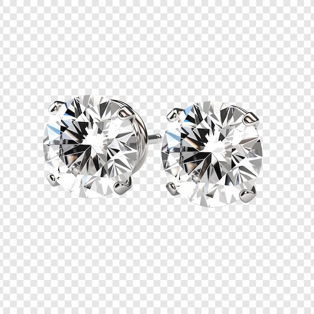 Luxury diamond earrings png isolated on transparent background