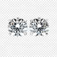 Free PSD luxury diamond earrings png isolated on transparent background