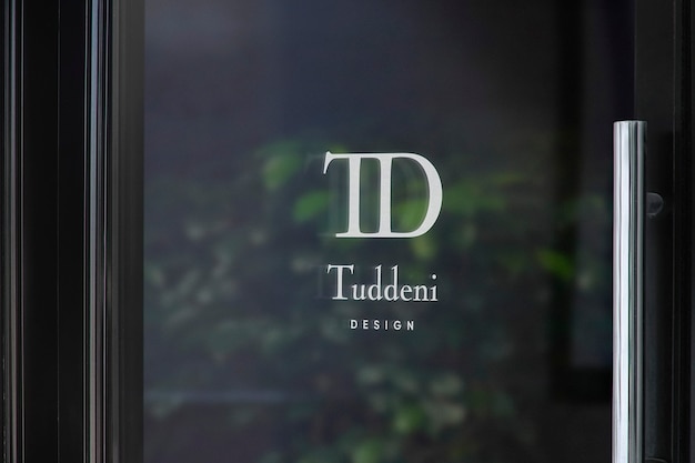 Luxury door window sign logo mockup