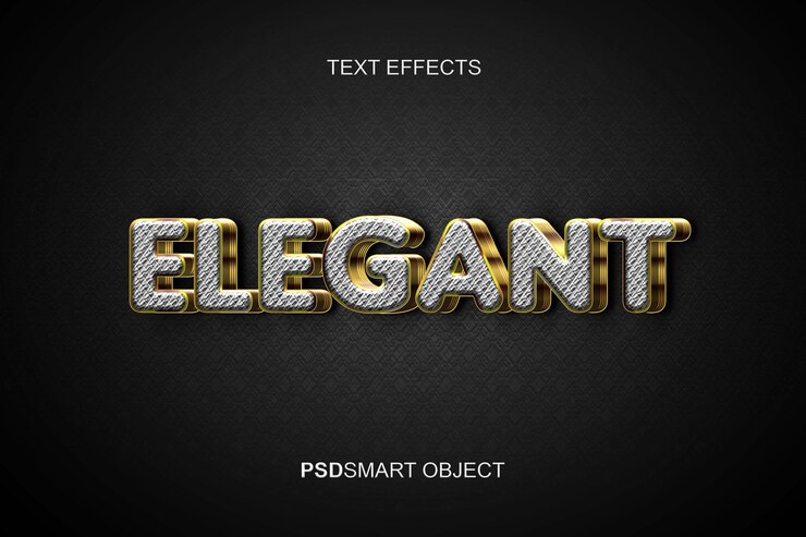 Free PSD luxury editable text effect elegant gold 3d text style