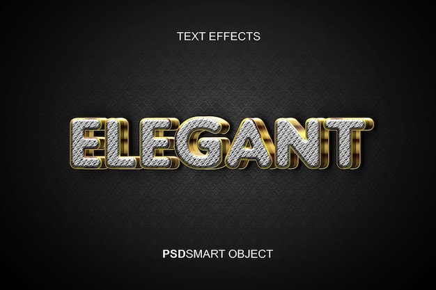 Effetto di testo modificabile di lusso elegante stile di testo 3d in oro