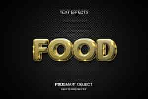 Free PSD luxury editable text effect food gold 3d text style