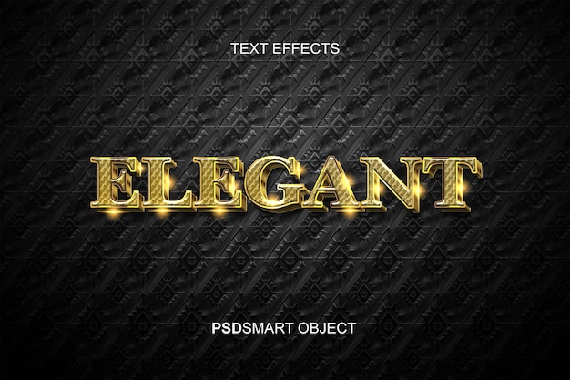 Free PSD luxury elegant gold 3d text style template