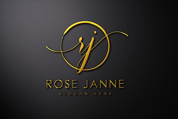 Luxury gold 3d logo mockup