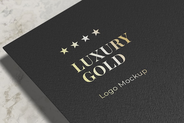 Free PSD luxury gold logo mockup