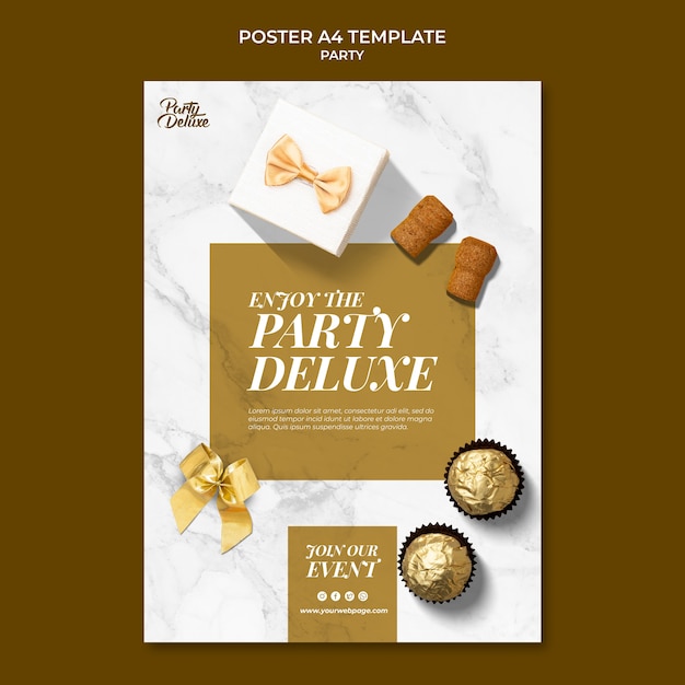 Free PSD luxury golden party flyer template