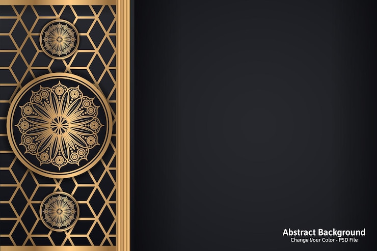 Free PSD luxury invitation card design with mandala pattern vintage ornament template can be used for background and wallpaper