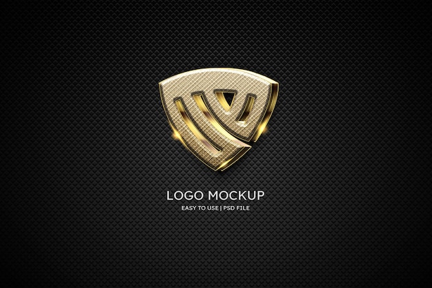 Luxury logo mockup gold wall