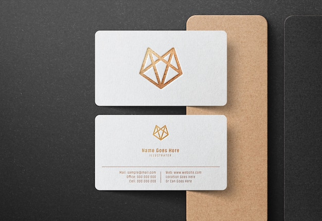 Luxury logo mockup on white business card