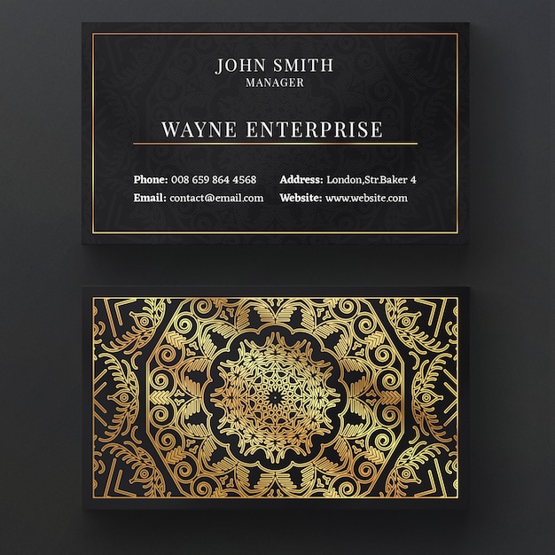 Free PSD luxury mandala business card