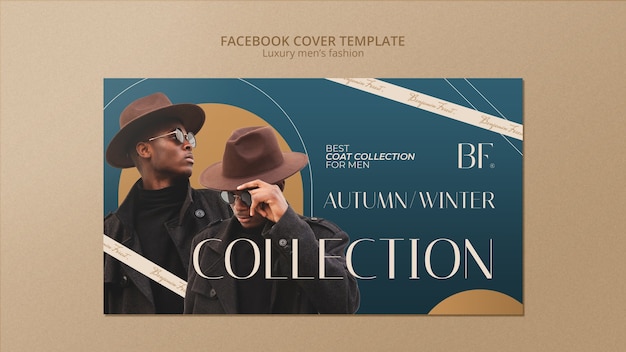 Free PSD luxury men's fashion facebook cover template