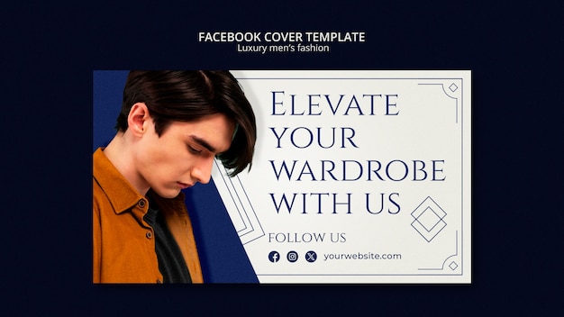 Luxury men's fashion facebook cover template