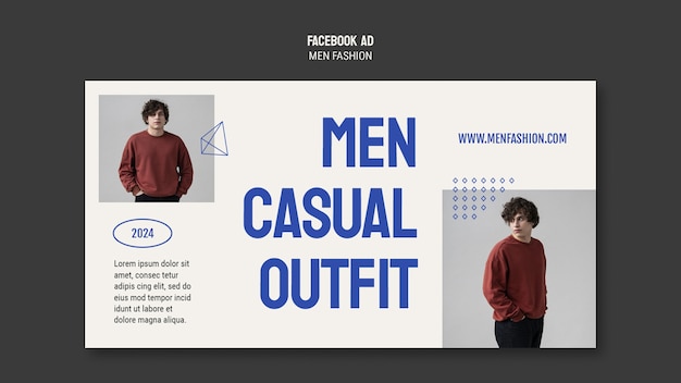 Free PSD luxury men's fashion facebook template