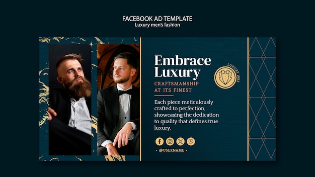 Free PSD luxury men's fashion facebook template