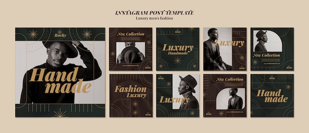 Free PSD luxury men's fashion  instagram posts