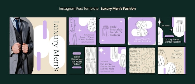 Luxury men's fashion  instagram posts