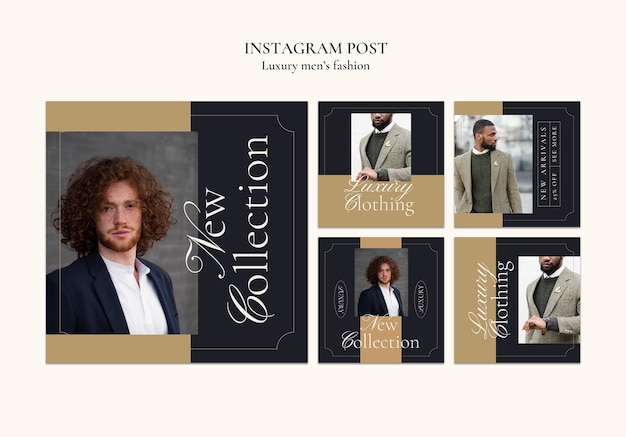 PSD gratuito post instagram di moda maschile di lusso