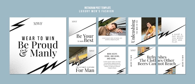 Free PSD luxury men's fashion  instagram posts