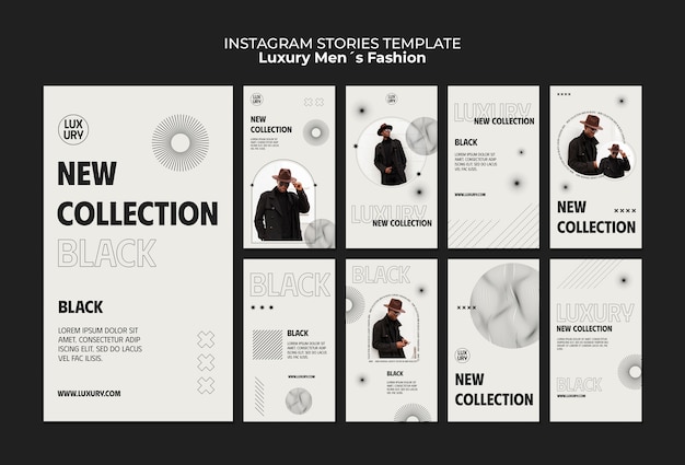 PSD gratuito storie instagram di moda maschile di lusso