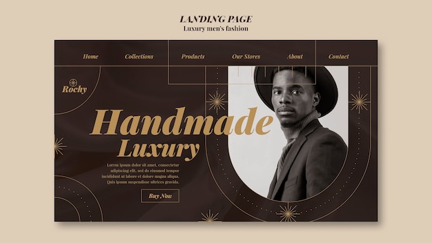 Luxury men's fashion landing page