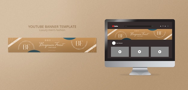 Free PSD luxury men's fashion youtube banner