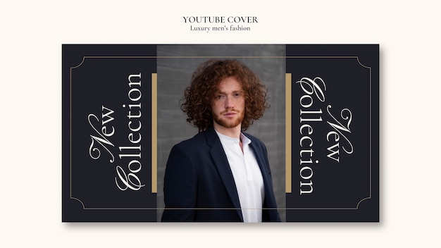 Free PSD luxury men's fashion youtube cover template