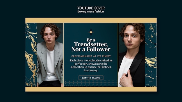 Luxury Men’s Fashion YouTube Cover – PSD Template