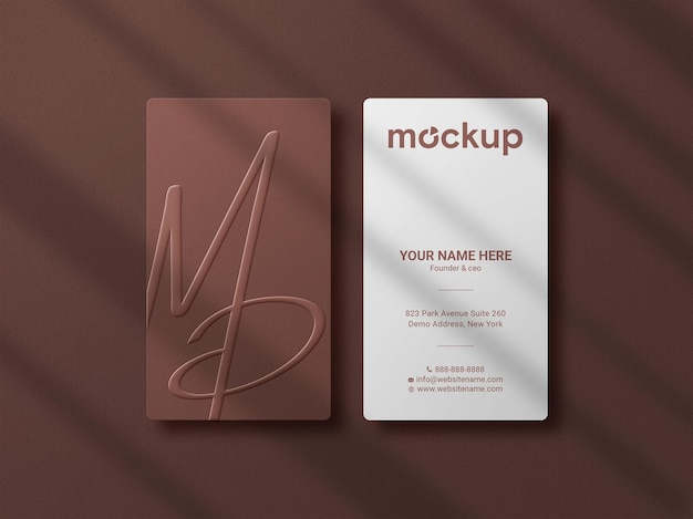 Luxury and minimalist logo mockup on vertical business card