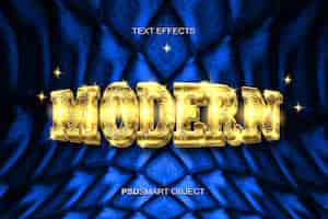 Бесплатный PSD Роскошный современный золотой 3d макет в стиле текста