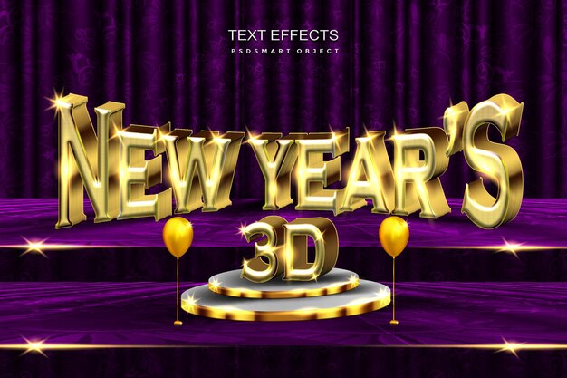 Luxury new year's podium product 3D background mockup