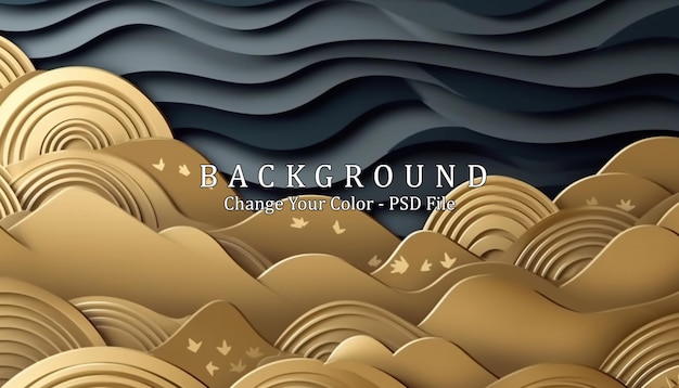 Free PSD luxury paper cut background generative ai