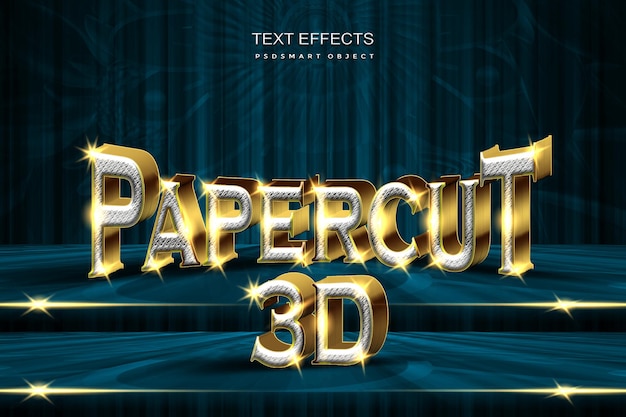 Free PSD luxury papercut 3d background mockup