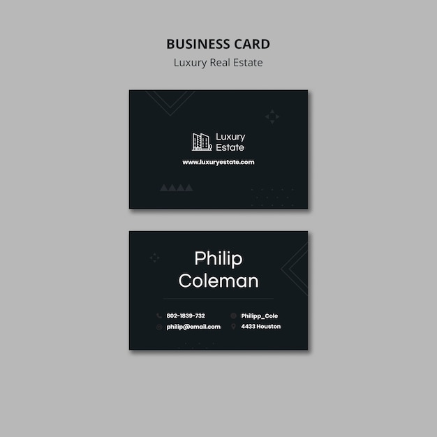 Free PSD luxury real estate business card