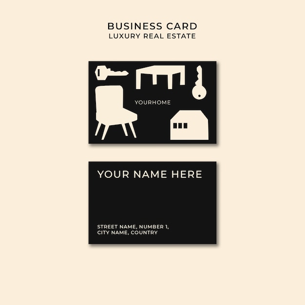 Free PSD luxury real estate business card