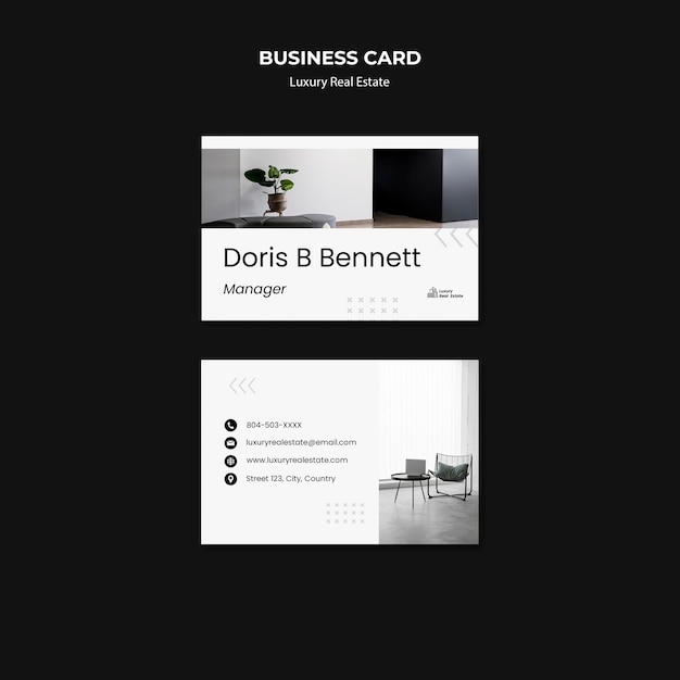 Free PSD luxury real estate  business card