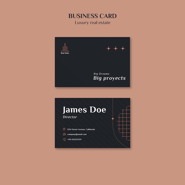 Free PSD luxury real estate  business card