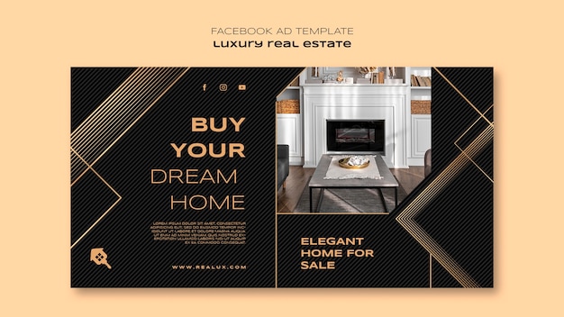 Free PSD luxury real estate  facebook template