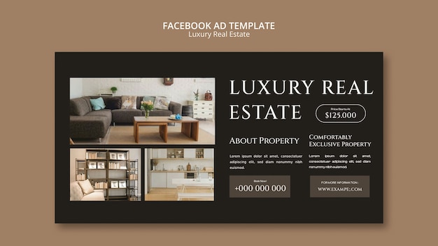 Luxury real estate facebook template