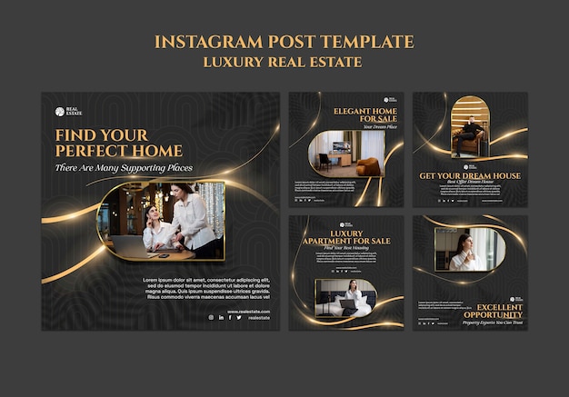 Free PSD luxury real estate instagram posts