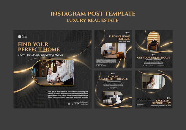 無料PSD 豪華な不動産のインスタグラム投稿