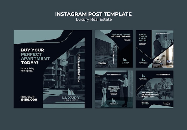 PSD gratuito post di instagram di immobili di lusso