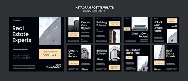 Free PSD luxury real estate  instagram posts