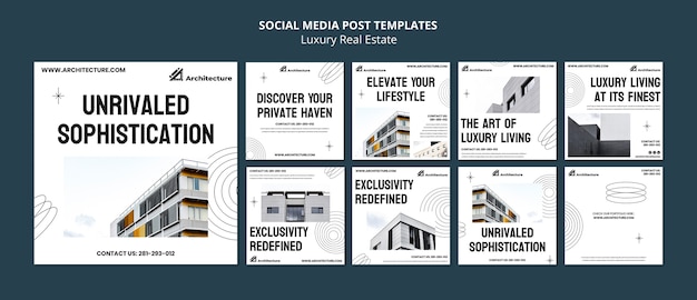 無料PSD 高級不動産のインスタグラム投稿